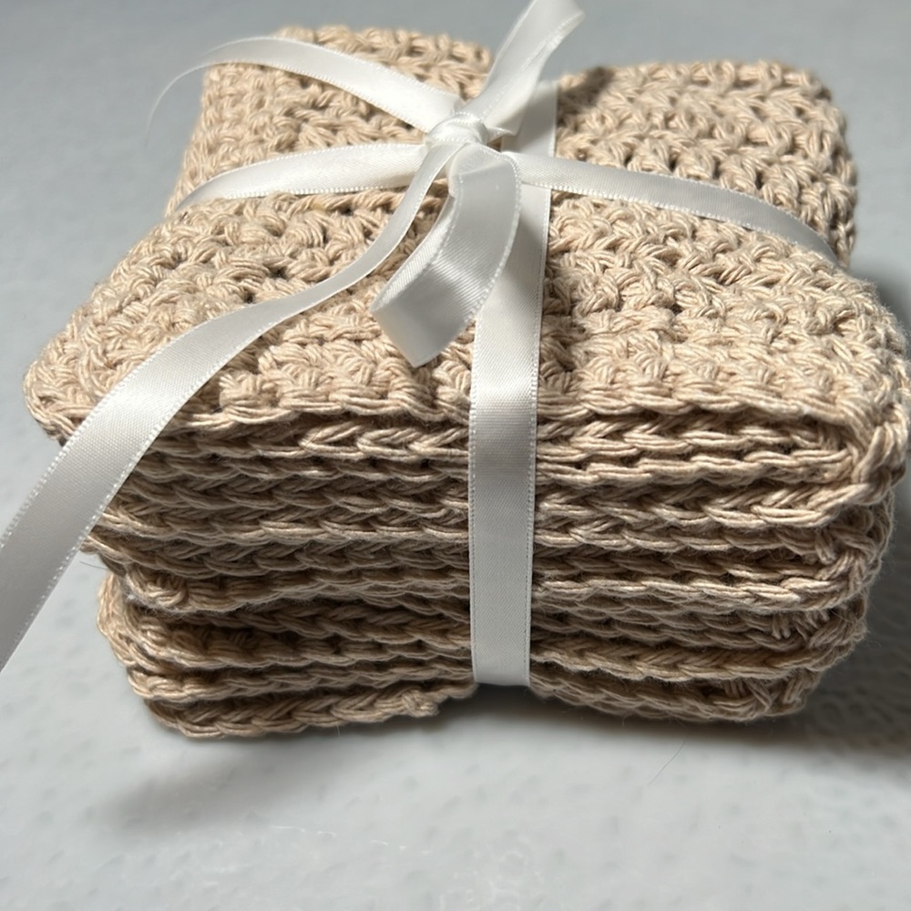 Wash or Dish Cloths Set 4 100% Cotton Handmade by Grandma Ventures - Picture 3 of 7